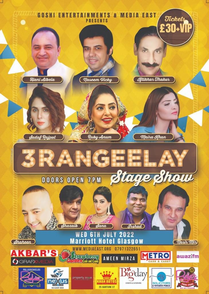 3 Rangeelay - stage show coming to Glagow